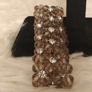 Crystal Beaded Bracelet with Rhinestones